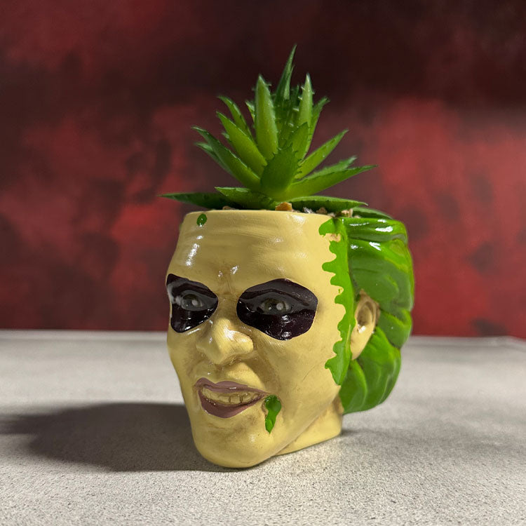 Beetlejuice Head 3-Inch Ceramic Mini Planter with Artificial Succulent