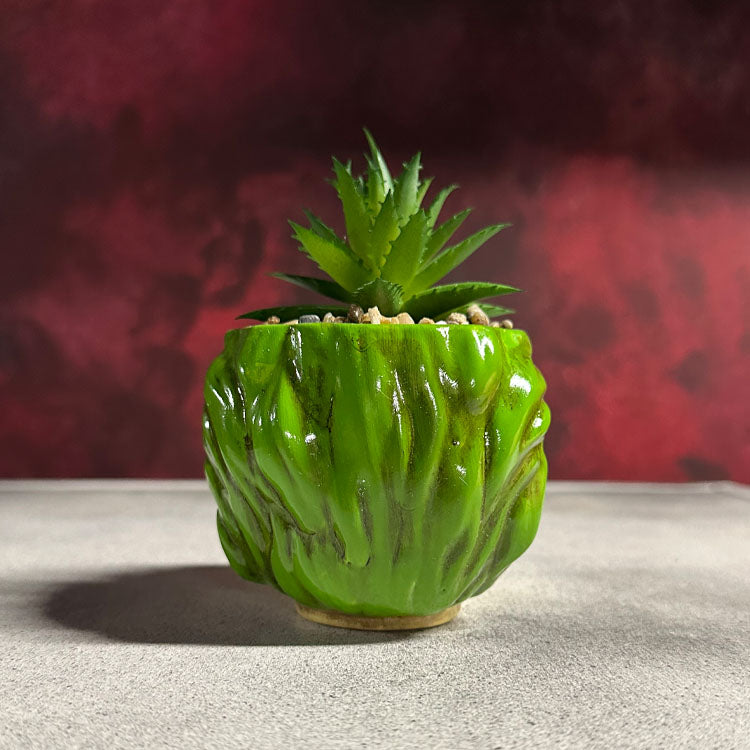 Beetlejuice Head 3-Inch Ceramic Mini Planter with Artificial Succulent