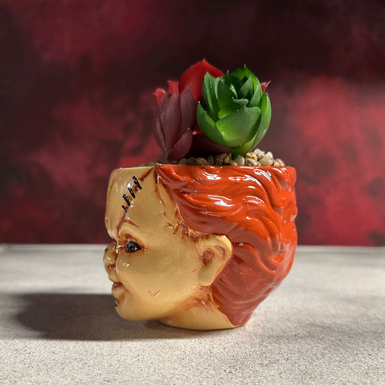 Child's Play Chucky 3-Inch Ceramic Mini Planter with Artificial Succulent
