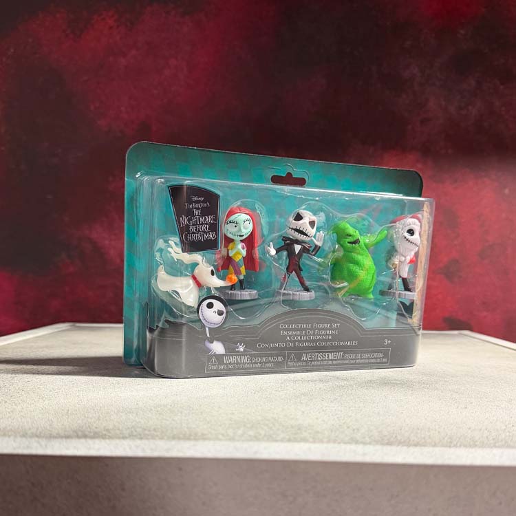 Disney The NIghtmare Before Christmas 2.5 Inch 5 Figure Set featuring Zero, Jack, Sally, Oogie Boogie, and Christmas Jack