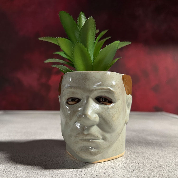 Halloween Michael Myers 3-Inch Ceramic Mini Planter With Artificial Succulent