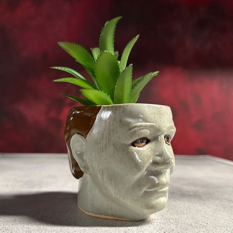 Halloween Michael Myers 3-Inch Ceramic Mini Planter With Artificial Succulent