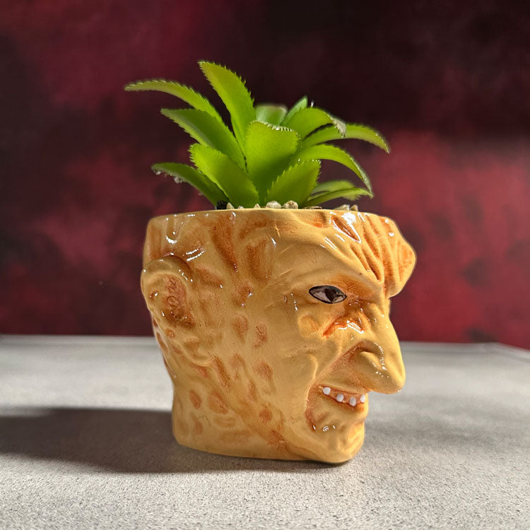 A Nightmare On Elm Street Freddy Krueger Ceramic Planter w/ Artificial Succulent