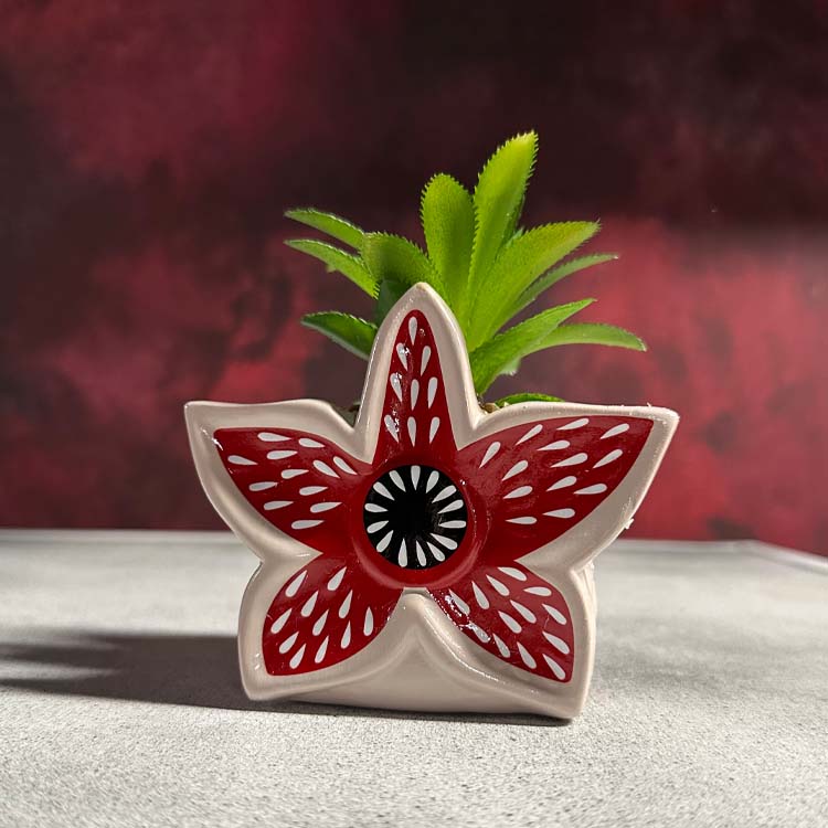 Stranger Things Demogorgon 3-Inch Ceramic Mini Planter with Artificial Succulent