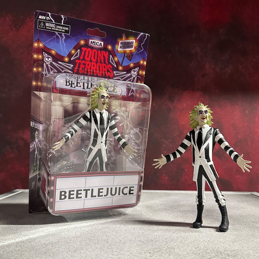 Beetlejuice (1988) - Toony Terrors Beetlejuice 6” Scale Action Figure - NECA - front view - Action Figures | Terror 29