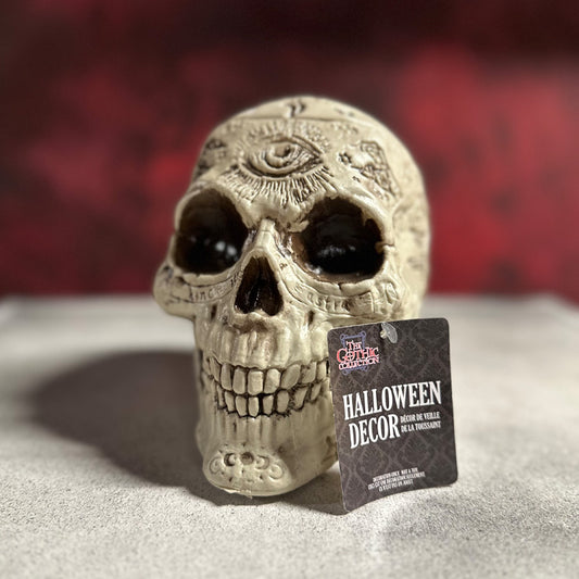 7" Zodiac Skull Halloween Decoration