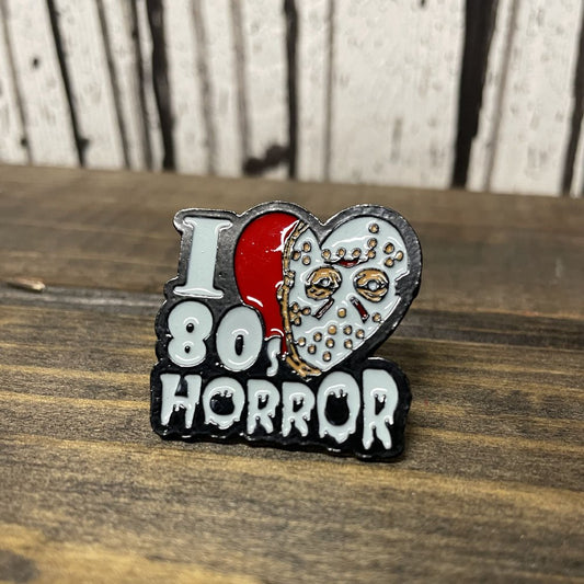 I LOVE 80s Horror Enamel Pin