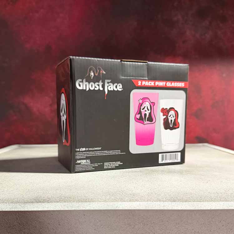 Ghostface 2 pack pint glass set packaging